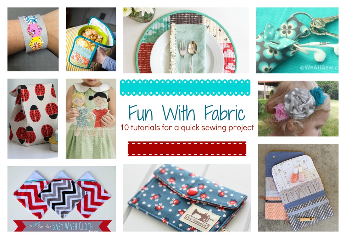 fun with fabric, fabric diy projects, sewing project tutorials, how tomake a wallet, how to make a make up bag, how to make a head band, how to make a head phones bag, how to make a coasters, how to make a pot holder, how to make a pot holder, how to make a fabric dolls, how to make a lunch bags, how to make a clutch, how to make a vest, how to make a collar, how to make a bag, how to make hair accessories, how to make cozy coffee, how to make a sleep mask, how to make a pincushion
